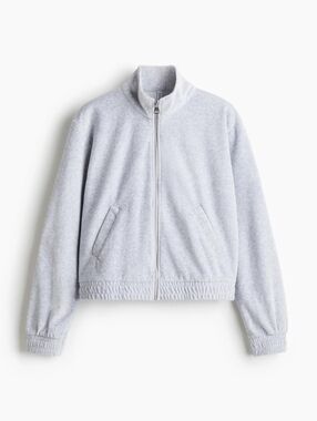 Velour Sweater With Zipper